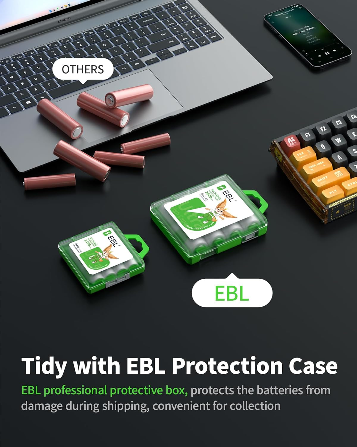 AA Rechargeable Batteries 2800Mah 4 Pack and AAA Rechargeable Batteries 1100Mah 4 Pack, 1.2V Ni-Mh AA AAA Batteries Combo